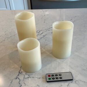Cream Flameless LED Candles with Remote